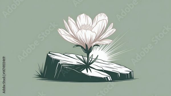 Obraz white flowers on a black background