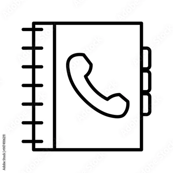 Fototapeta Book phone icon on white background