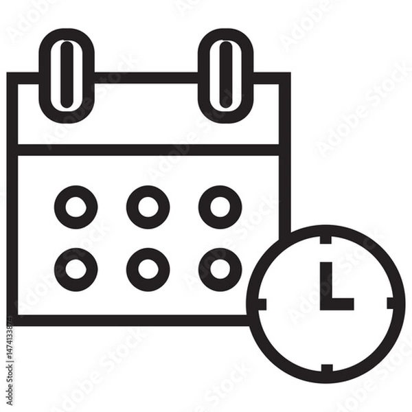 Fototapeta Schedule Icon, Calendar, Time Management, Appointment Planning, Daily Planner