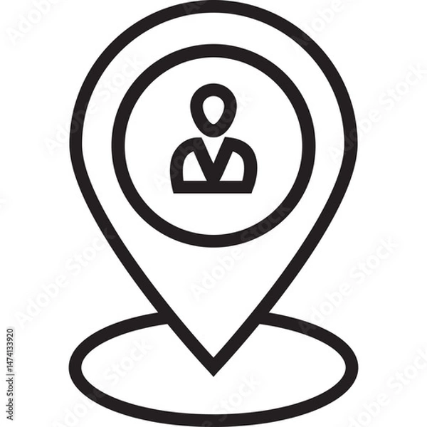 Fototapeta User Location Icon, Geolocation Symbol, Location Pin, GPS Marker, User Position