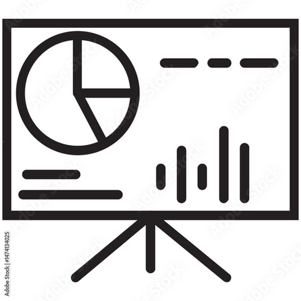 Fototapeta Business Presentation Icon, Corporate Meeting, PowerPoint Slides, Business Pitch, Professional Presentation