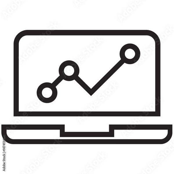 Fototapeta Online Graph Icon, Web Data Chart, Digital Analytics, Internet Statistics, Data Visualization