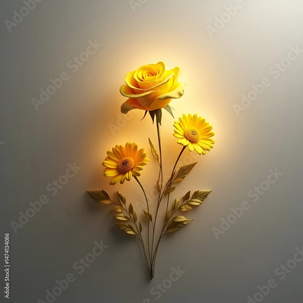 Obraz yellow flower in a vase