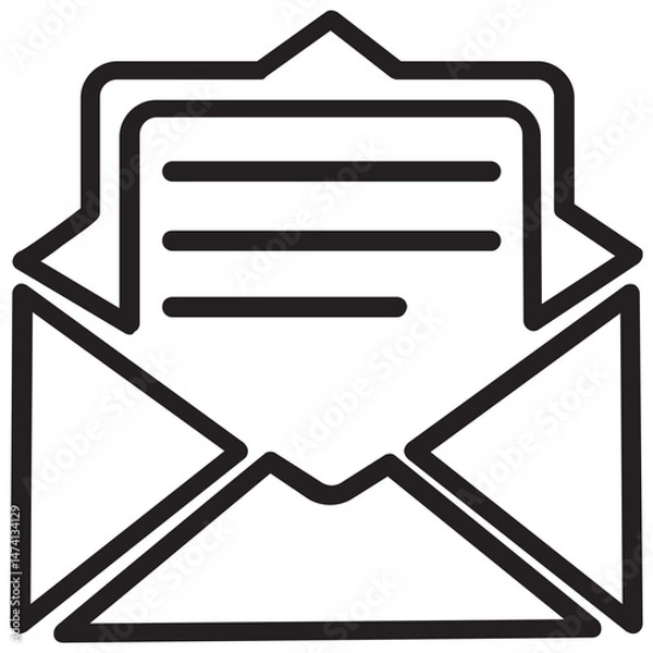 Fototapeta Inbox Icon, Email Inbox, Message Notification, Mailbox Symbol, Incoming Mail