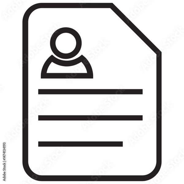 Fototapeta Document Icon, Paper File, Official Document, Paperwork, Digital Document Symbol
