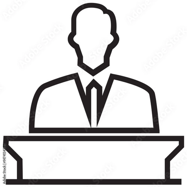 Fototapeta Speech Icon, Talk Bubble, Communication Symbol, Public Speaking, Dialogue Concept