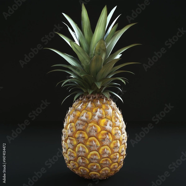 Obraz pineapple on black background