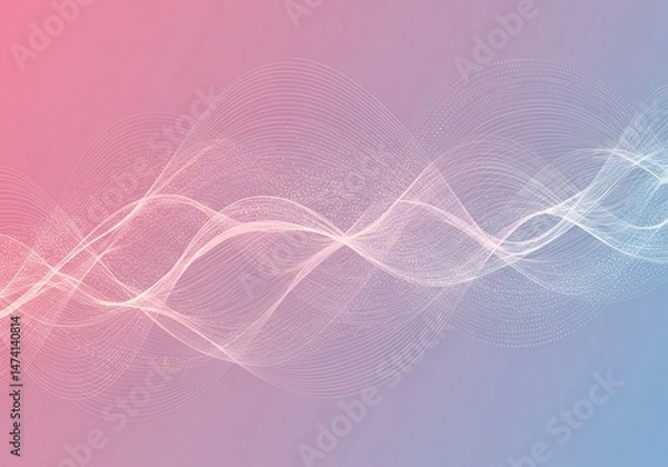 Fototapeta Abstract gradient background with flowing white lines in pink, purple, and blue hues