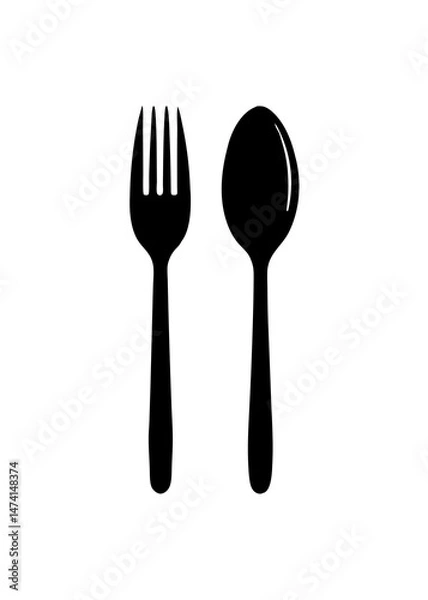 Fototapeta Close-Up of Fork and Knife on a Table in a Minimalist Style for Dining and Culinary Use