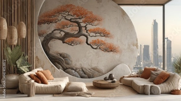 Fototapeta Within a peaceful, inspirational atmosphere, a wellness coach offers expert guidance to a client, enabling them to design a bespoke plan for fitness, relaxation, and overall wellness, enhanced by