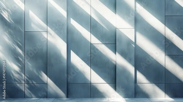 Fototapeta Sunlight streams through modern wall