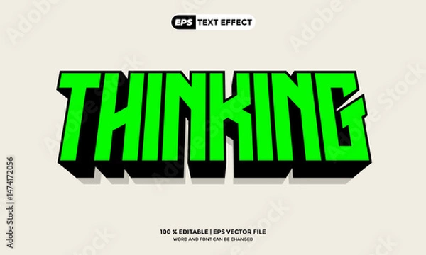 Fototapeta Thinking Editable Text Effect Design
