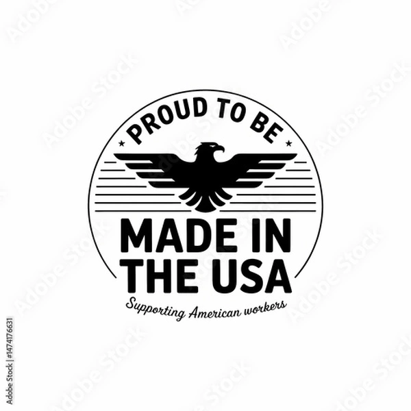 Obraz Classic Emblem Reflecting American Patriotism And Support For Locally Manufactured Products