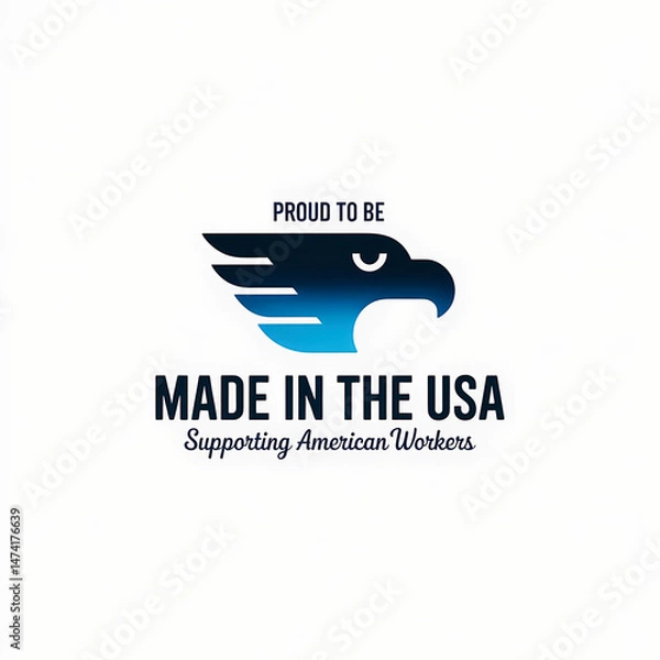 Obraz Bold Emblem Showcasing Patriotism And Commitment To Supporting American Industry And Workers