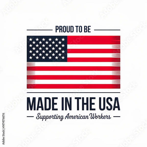 Obraz Classic Emblem Reflecting Patriotism And Support For American Industry And Manufacturing