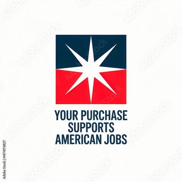 Obraz Impactful Consumer Advocacy Graphic Highlighting Workforce Support Through American-Made Purchases