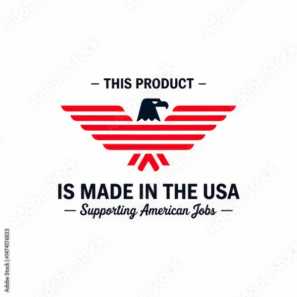 Obraz Bold Emblem Showcasing Patriotism And Commitment To Supporting American Manufacturing And Workforce