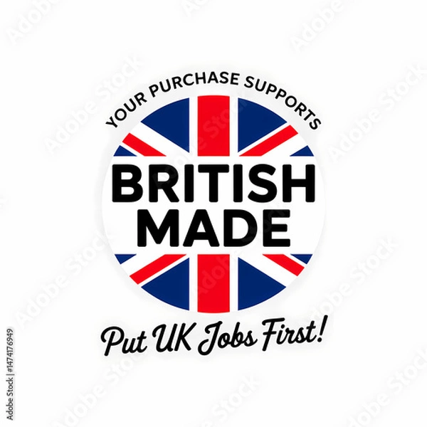 Obraz Promotional Badge Advocating Support For British-Made Products And Domestic Workforce
