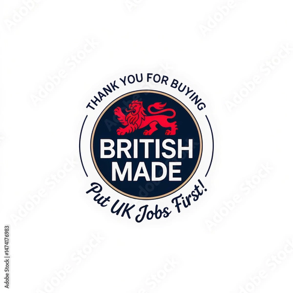 Obraz British Manufacturing Badge Promoting National Pride And Support For Local Workforce