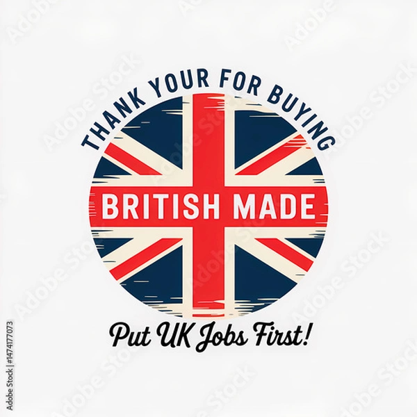 Obraz British Manufacturing Badge Promoting National Pride And Support For Local Workforce