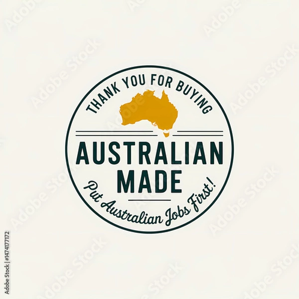 Obraz Circular Australian Made Emblem Encouraging Local Consumer Support And Job Sustainability