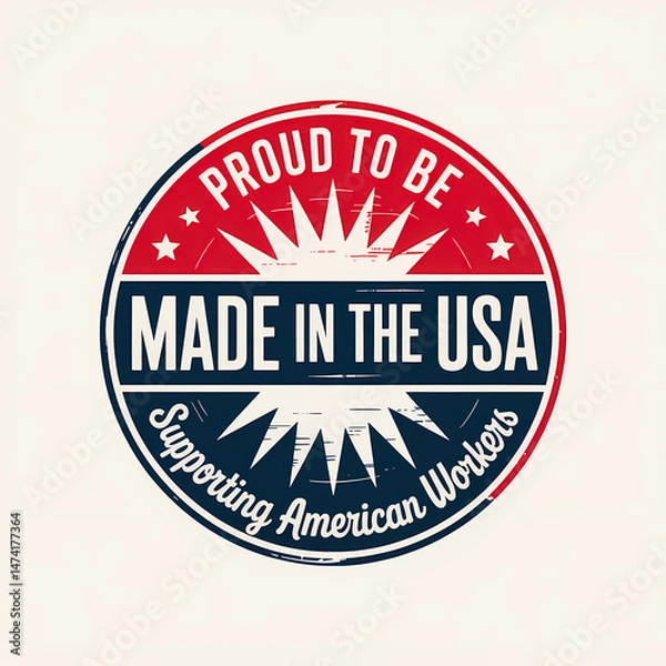 Obraz Badge Showcasing Support For American-Made Products And Advocacy For Local Workforce