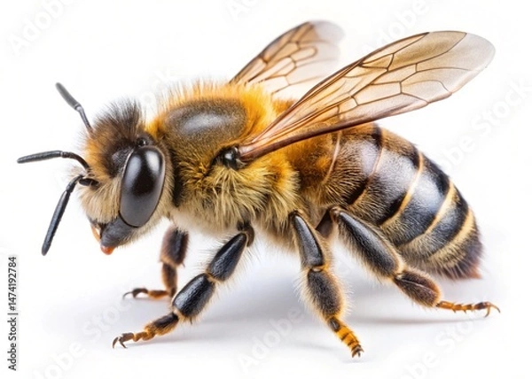 Fototapeta apis florea isolated on white background