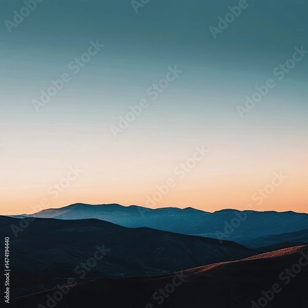 Fototapeta Majestic mountain range at sunrise
