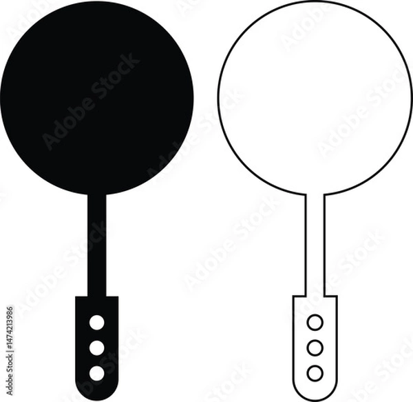 Fototapeta Grilling frying pan kitchen spatula tool icon set vector collection isolated on transparent background. Silhouette symbol. Kitchen utensils for cooking food design for web and app.