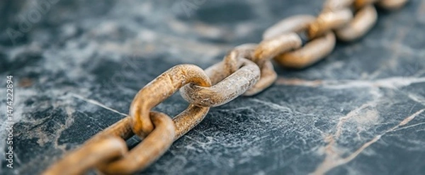 Obraz Rusty Chain on a Marble Surface