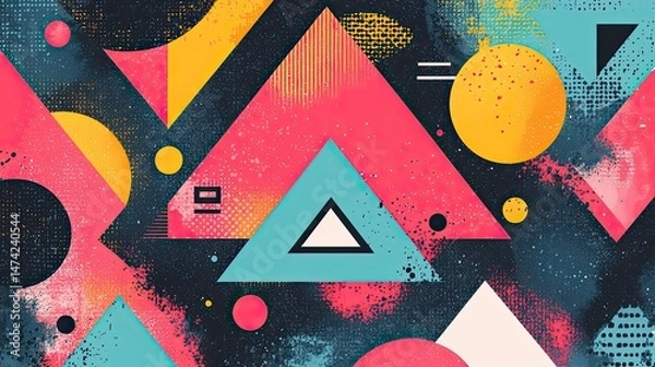 Fototapeta Vibrant Abstract Background with Geometric Shapes and Colors