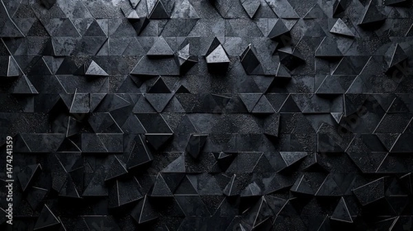 Fototapeta Abstract Black Background with Subtle Pattern of Tiny Triangles