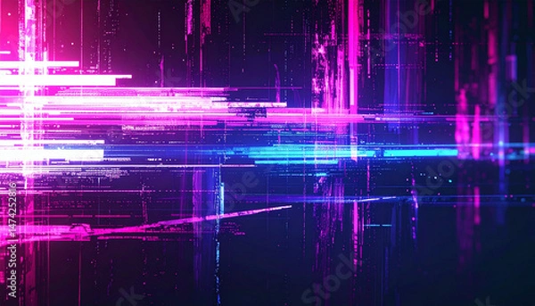 Fototapeta オシャレでスタイリッシュなグリッチの抽象的背景