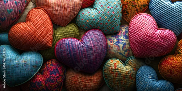 Fototapeta Colorful Heart Background Romantic Texture Image