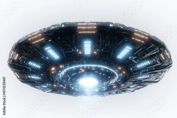Obraz A transparent background isolates a UFO in a generative AI image