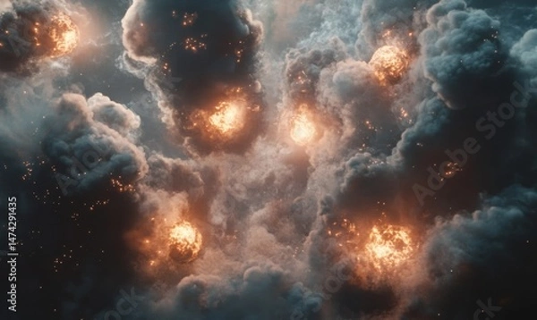 Obraz explosions at night.