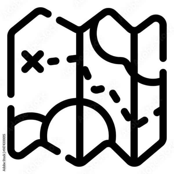 Fototapeta treasure map icon