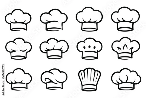 Obraz Chef's hat set vector, collection