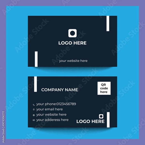 Fototapeta modern creative simple clean business card or visiting card design template 2.eps