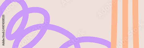 Fototapeta Modern abstract art design with wavy shapes and lines