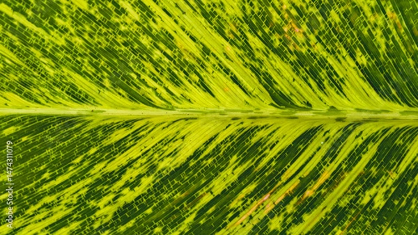 Fototapeta Intricate Patterns of a Tropical Leaf Surface Showcasing Unique Details