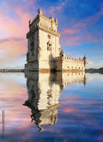 Obraz Lizbona, Belem Tower - Tagus River, Portugalia