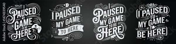 Obraz Techno Chalkboard Poster Layout with Game and Puzzle Elements