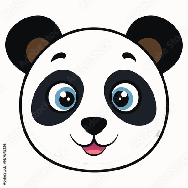 Obraz Minimalist Cute Panda Face Vector Art