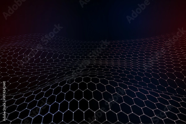 Fototapeta Creative  New Best Futuristic Hexagonal Net Background   Design 2025