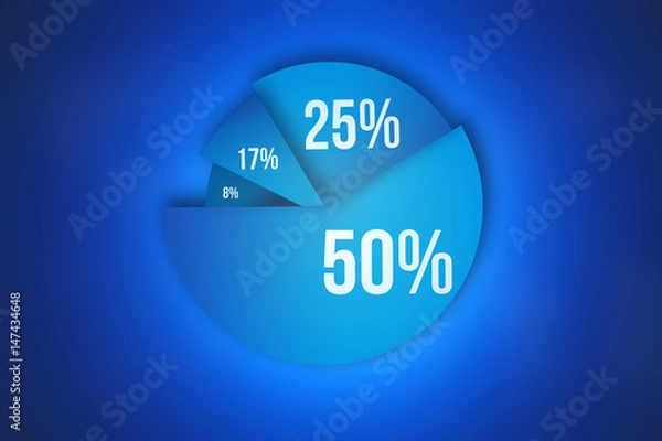 Fototapeta Statistic graph isolated on a background - Business concept