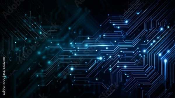 Fototapeta Vector background showing digital transformation and big data technology, featuring cyber networks and futuristic internet-inspired circuit graphics. 