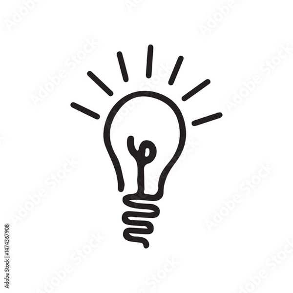 Fototapeta light bulb with idea