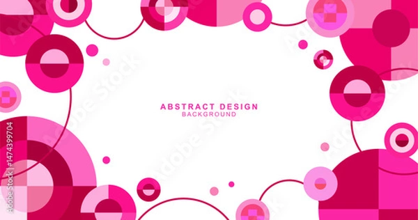 Fototapeta 赤色の様々な丸で組み合わせたテキストスペースがある抽象的な背景素材