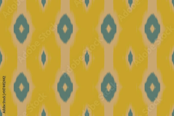 Fototapeta Uzbekistan ikat pattern. Uzbekistan ikat abstract ethnic design. Uzbekistan pattern design for background, wallpaper, textile, art, clothing, wrapping paper, Uzbek style, Uzbek fabric